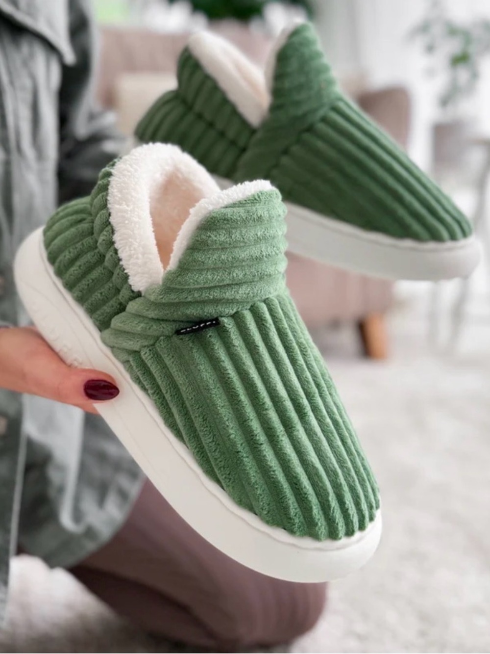 Pluffi Slippers™The Original, Green, Size 44-45